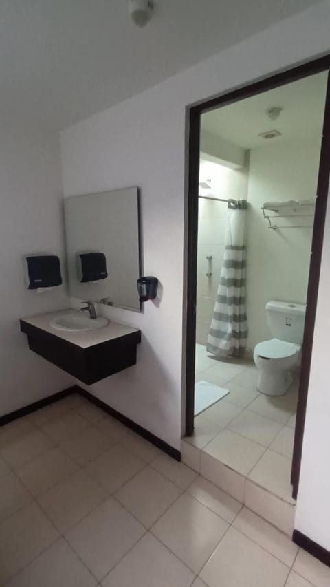 Standard Double Room, 1 King Bed | Bathroom | Shower, free toiletries, towels
