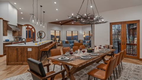 Open floor plan with a dining area that seats 10