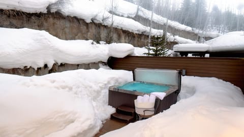 Soak up the winter air in private hot tub