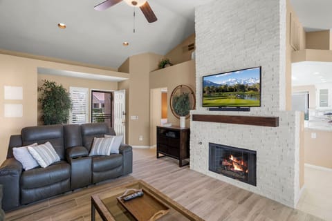 Living Room with Smart TV and Gas Fireplace