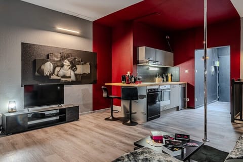 living room: living room and kitchen