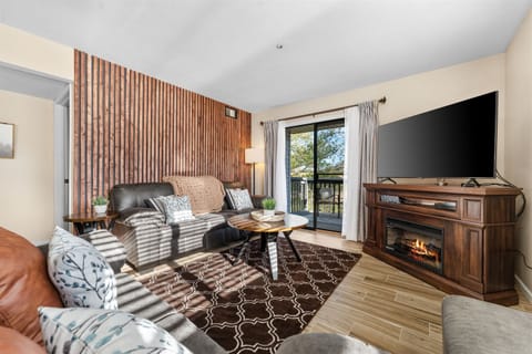 Living room with custom accent wall