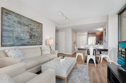 Jersey City 1 Bedroom River View Living Room