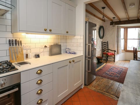 Fridge, dishwasher, electric kettle, toaster