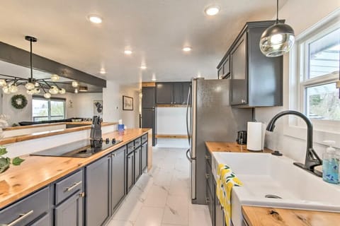 Stunning Kitchen Island | Modern Great Falls Vacation Rental by Wrecked & Refined