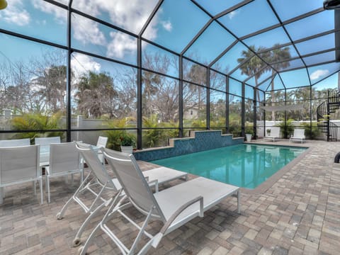 Heated pool just 8 steps out your apartment sliding door