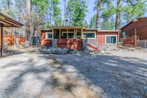 Historic Happy Home cabin in Ruidoso's Upper Canyon — 100+ years of charm with modern comforts.