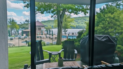 Window view from living room. 