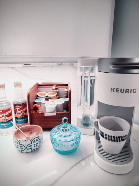 Coffee bar style setup- both a Keurig and drip coffee maker provided