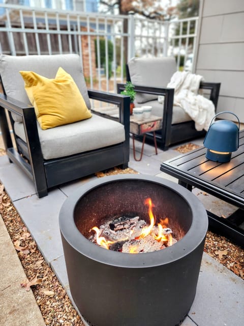 Backyard patio and firepit