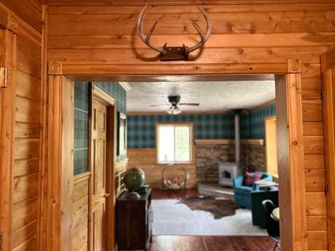 Antlers welcome you into the lounge. Enjoy a fire, puzzles, games, records, and the view.