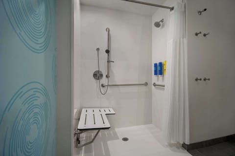 Room, 1 King Bed, Accessible (Roll-In Shower) | Bathroom shower