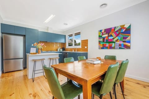 Open plan dining and kitchen - well equipped with everything you need for a comfortable stay.