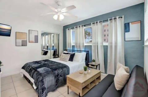 Bright and spacious studio interior.
