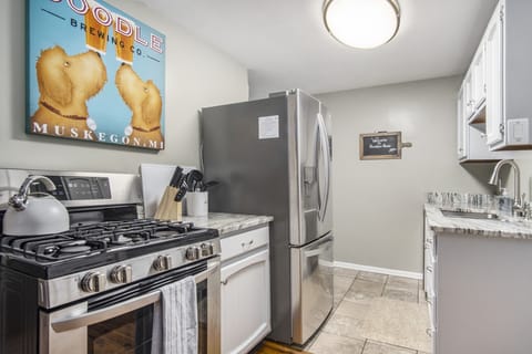 The full kitchen at Houston House is equipped with everything you need!