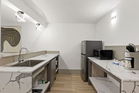 Apartment, 1 King Bed with Sofa bed, Kitchenette | Private kitchen | Highchair