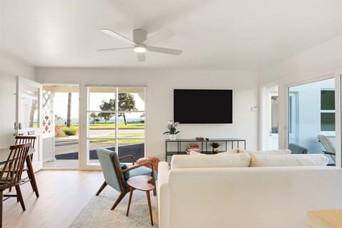 Recently remodeled oceanfront, bluff top on the Mesa across from Shoreline Park.