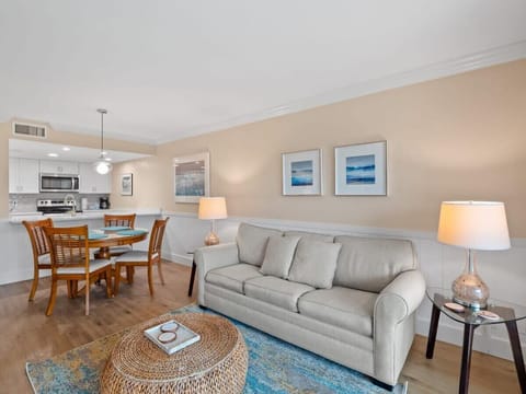 Living room and dining area, capable of seating four guests