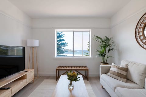 Living Room with beach front views