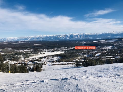 View of the Rocky Mts. from North Star Mt....condo complex visible on the right