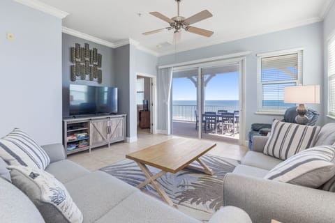 Watch the TV or the mesmerizing waves.