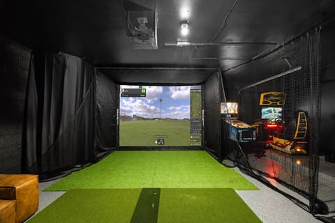 Practice your swing anytime in our fun and interactive golf simulation room!