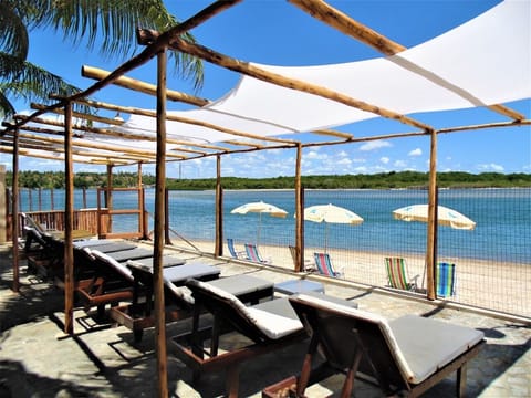On the beach, white sand
