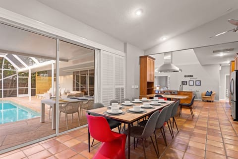 Share meals with a view of the sparkling pool, where every breakfast feels like vacation and every dinner ends with a dip under the stars.