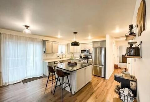 Large, updated, modern kitchen with island and coffee bar!