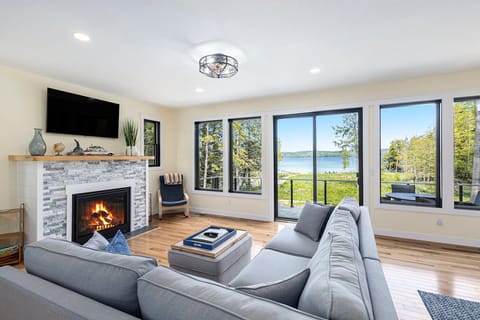 Cozy gas fireplace
