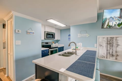 Well-equipped kitchen.