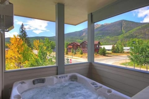 Enjoy the view from our private hot tub on the balcony!