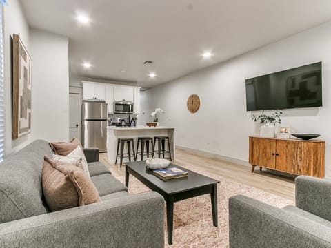 Spacious living and open kitchen