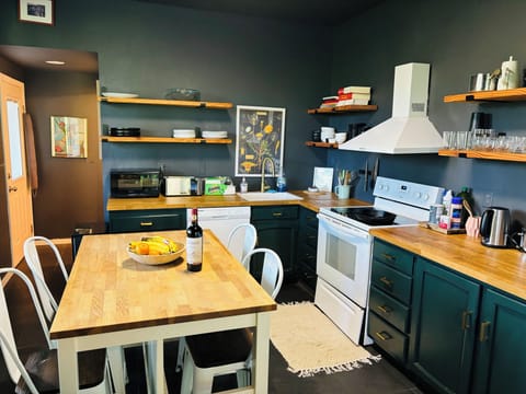 Spacious kitchen with all the basics for meal preparation