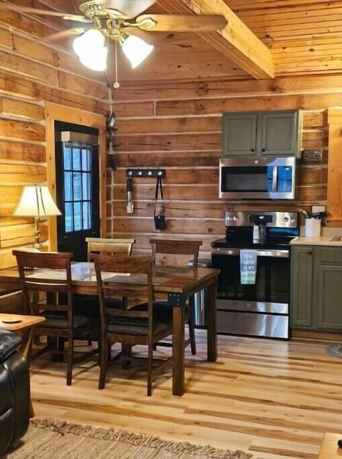 Open kitchen and dining area.