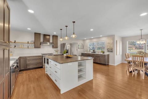 Beautiful remodeled kitchen with top end appliances, everything you need for cooking and the perfect setting for a family gathering