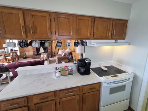 New kitchen countertops with coffee bar & stove/oven