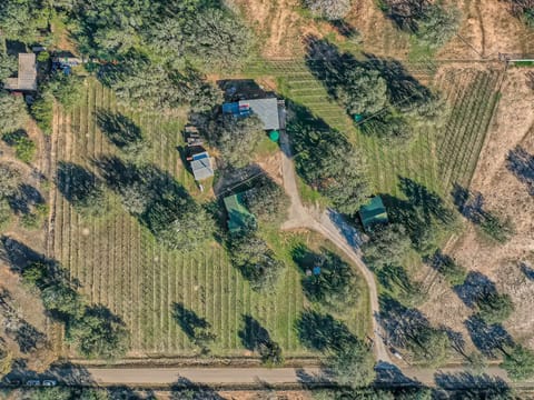 Aerial view of our fenced 5 acre former winery and vineyard compound