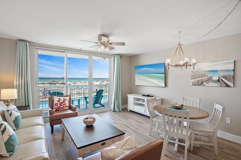 Beach, gulf and pool view