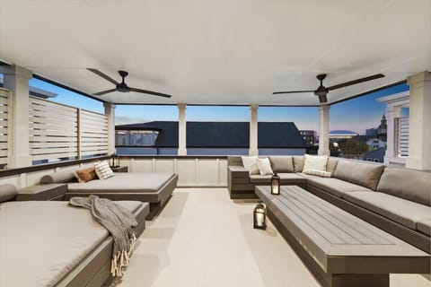Rooftop Deck | Daybed, Sitting Area & Smart TV | Private Setup