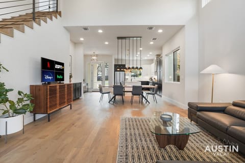 Extremely spacious and comfortable main floor living area with smart tv