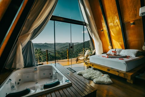 Cabin, 1 Queen Bed, Non Smoking, Jetted Tub | Mountain view