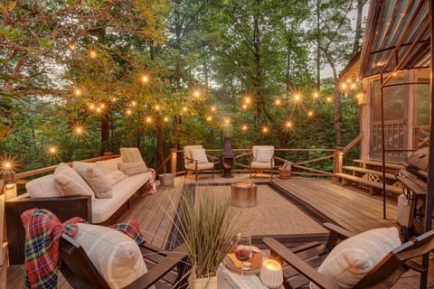 Bask in the boundless beauty of seasonal mountain views on this spacious deck.