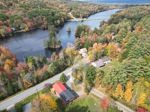 View of the community lakes and the house from above.