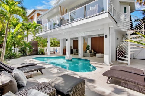 Private pool with tropical landscaping