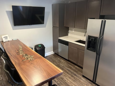Custom Apple Valley inset black walnut bar and 2nd kitchen area