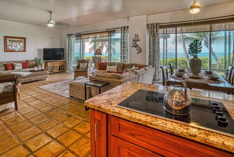 Open concept kitchen dining and living room