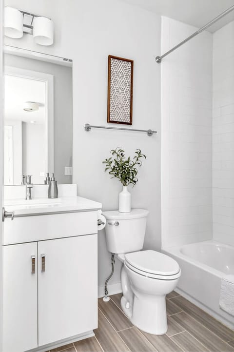 Full bathroom on 2 bedroom. Blow dryer available in every bathroom.