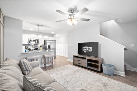 Living Room with Large Smart TV