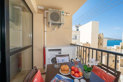 Terrace, outdoor furniture and washing machine